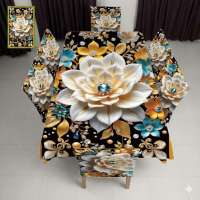 Premium 3D Print Table Cloth Set Product Code: 1965