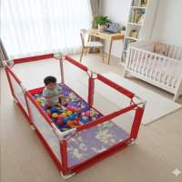 Baby Playpen 4/2 fit | SS Steel Frame & Breathable Mesh Fabric | Safe Indoor Outdoor Baby Play Yard.  Code: P0543